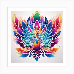 Colorful Peacock Art Print