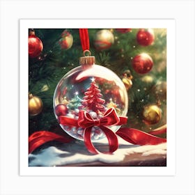 Christmas Tree In A Glass Ball Art Print