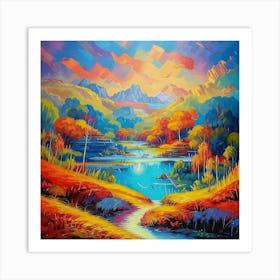 Sunset In The Mountains Art Print