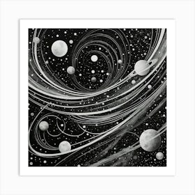 Black and White Abstract Art 42 Art Print