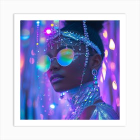 Holographic Woman Art Print