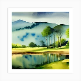 Watercolor Landscape 1 Art Print