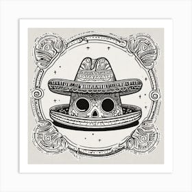 Skull In A Hat Art Print