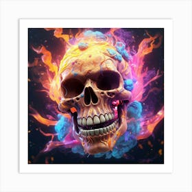 Skull Of Fire Art Print