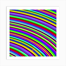 Abstract Rainbow Stripes Art Print