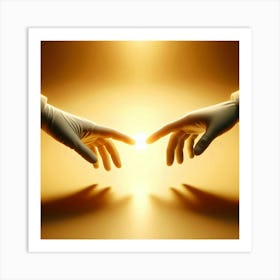 Hands Reaching For Light Art Print