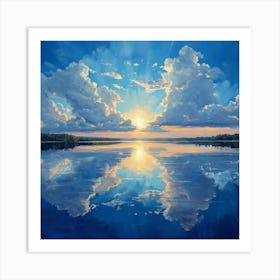 Sunset Reflected In Water Art Art Print