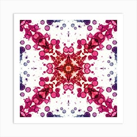 Red And Blue Watercolor Abstract Pattern And Texture 2 Art Print