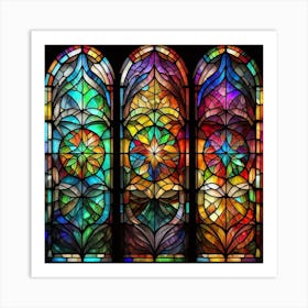 Color Explosion 1, an abstract AI art piece that bursts with vibrant hues and creates an uplifting atmosphere. Generated with AI,Art style_Stained glass,CFG Scale_3, Step Art Print
