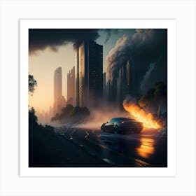 City On Fire (14) Art Print
