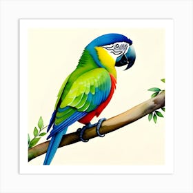 Parrot On A Branch Art Art Print