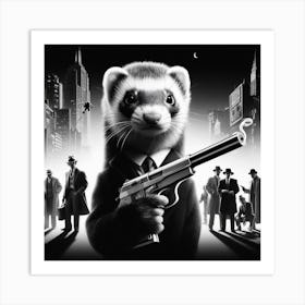 Ferret In A Suit Art Print