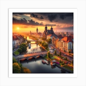 Sunset In Czech Republic 1 Art Print