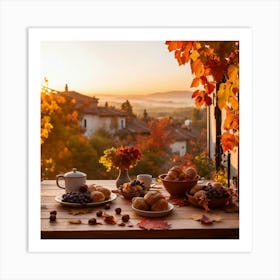 Autumn Table Setting Art Print