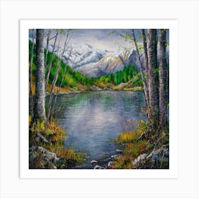 Lake In The Mountains 6 Art Print