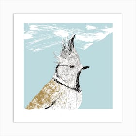 Crested Tit Square Art Print