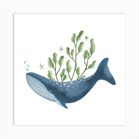 Great blue whale Art Print