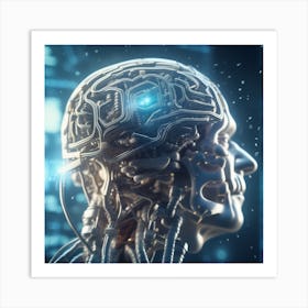 Cyborg Brain 17 Art Print