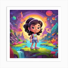 Girl In Space 1 Art Print