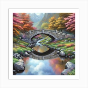 bridge in the park Art Print