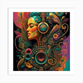 Abstract Painting music fan Art Print