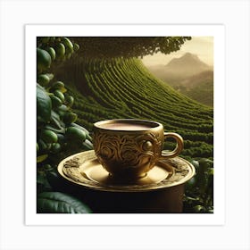 Coffee Cup In The Forest 5 Art Print