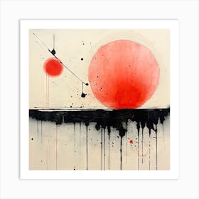 Sun Abstract Painting Art Print