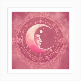 Moon And The Face 1 Art Print