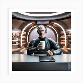 Man Holding A Cup Of Coffee Art Print