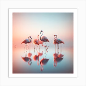 Flamingos Art Print