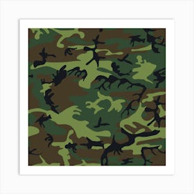 Green Camouflage, Military, Army Art Print