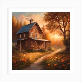 Autumn House Art Print