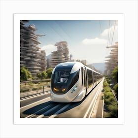 Futuristic Metro Train Art Print