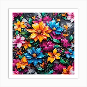 Colorful Flowers 22 Art Print