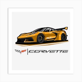 Corvette Gtr Yellow Art Print