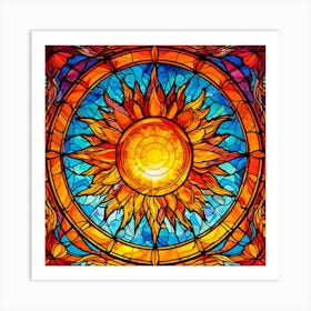 Stained Glass Sun Art Print