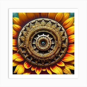 Sunflower Clock Art Print