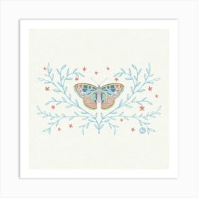 Graceful Flutter -Azure Grace- Art Print