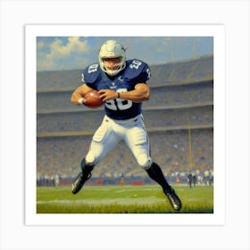 Momentum Master Football Star in Action Art Print