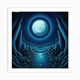 Moonlight In The Cave Art Print