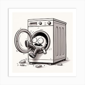 Man In A Washing Machine Art Print