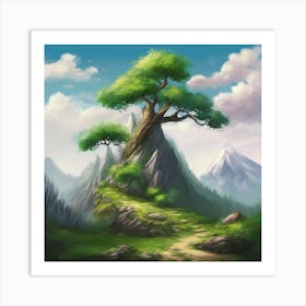 Lone Tree In The Forest Art Print