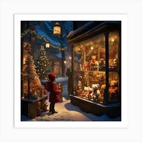 Christmas At The Store Art Print