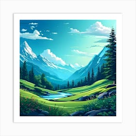 Landscape Painting 3 Art Print