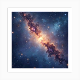 Mystical Cosmic Watercolor With Bright Star Clusters 1 Art Print