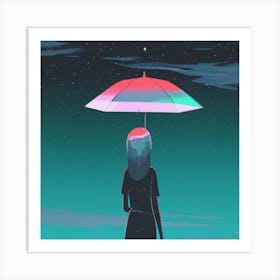 Girl With Umbrella Art Print