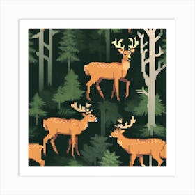 Deer In The Forest 21 Art Print