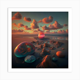 Marble beach tripp Art Print