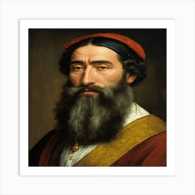 Middle Age Alsacia Man With Long Beard Art Print