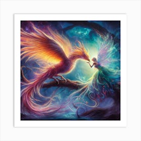 Phoenix And Fairy Art Print